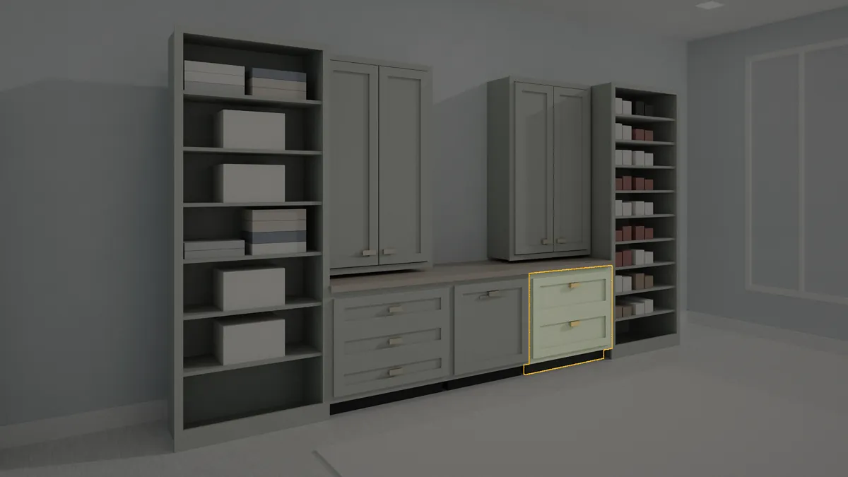 CL-DB2-30 shown in a finished walk-in closet