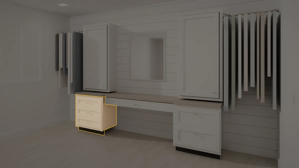 CL-DB3-24 shown in a finished walk-in closet