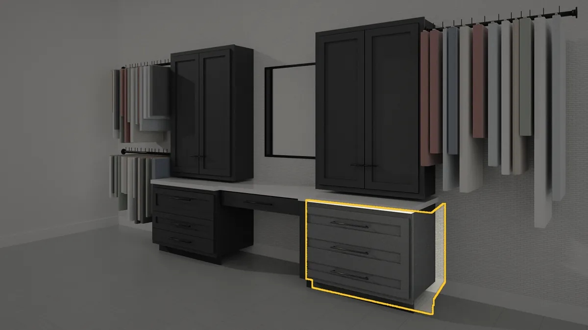 CL-DB3-36 shown in a finished walk-in closet