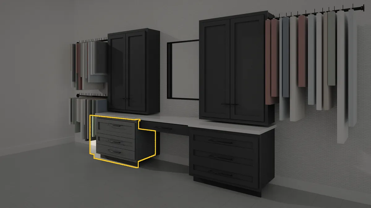 CL-DBG-36 shown in a finished walk-in closet