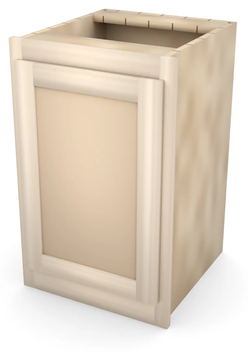 18" Entertainment Center Base, 3/4 view, unfinished