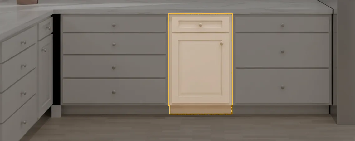 BH-B21 shown in a finished kitchen (scene 4, raised panel)