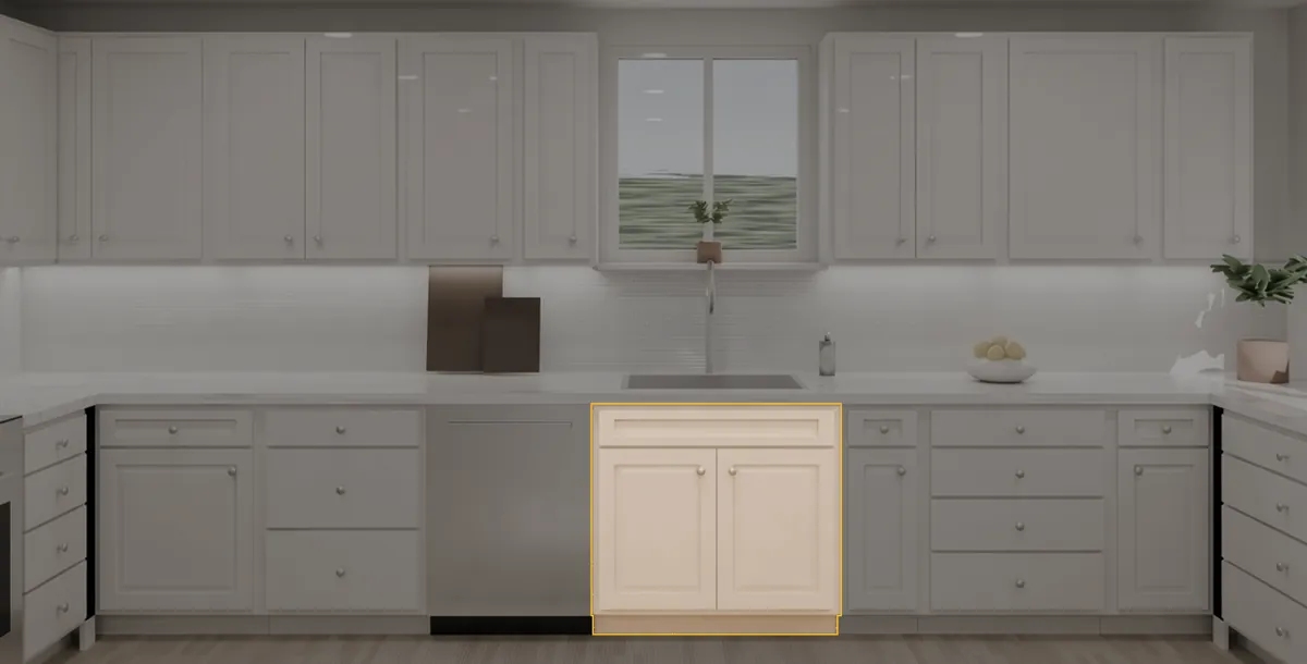 BH-SB36 shown in a finished kitchen (scene 4, raised panel)