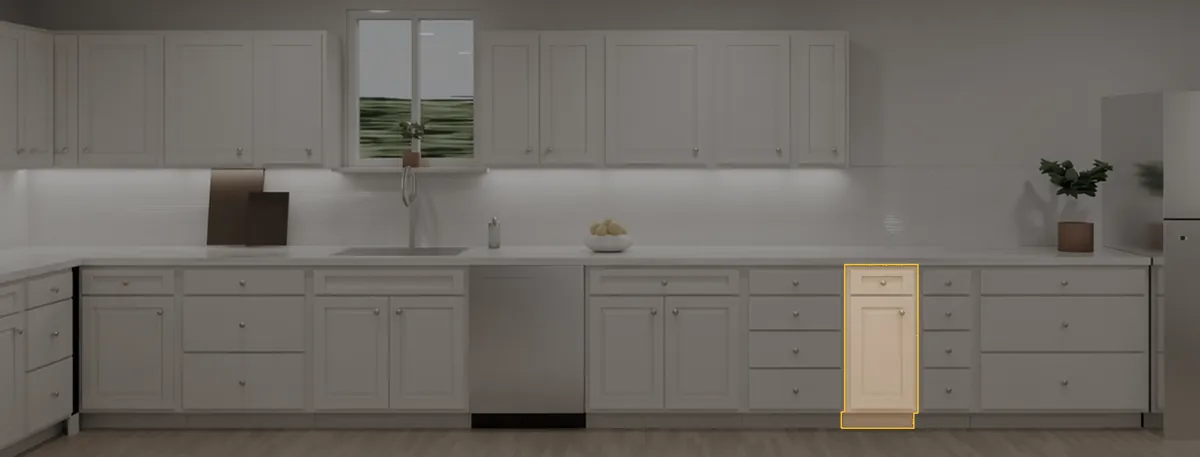 BH-B15 shown in a finished kitchen (scene 5, raised panel)