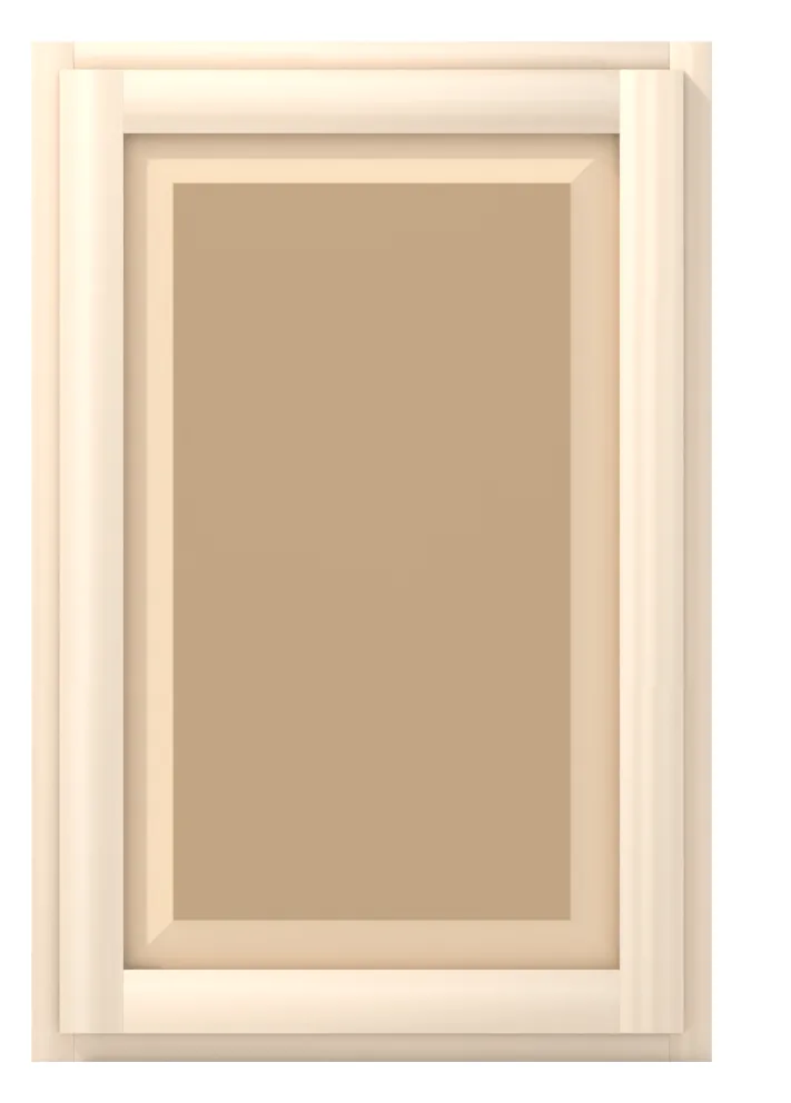 24" wide x 36" tall wall cabinet, one door, raised panel doors, front view, unfinished
