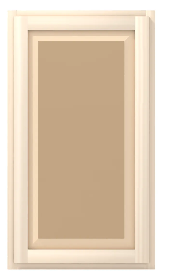 24" wide x 42" tall wall cabinet, one door, raised panel doors, front view, unfinished